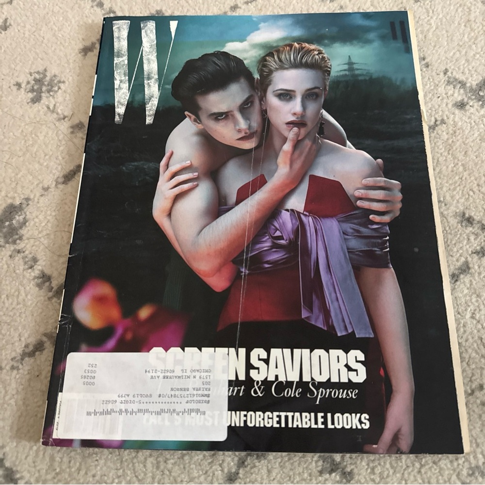 Lot 4 W Magazine 2019 Covers- Cole Sprouse, Kate Moss, Charlize, Margot, Harrier - Picture 2 of 10